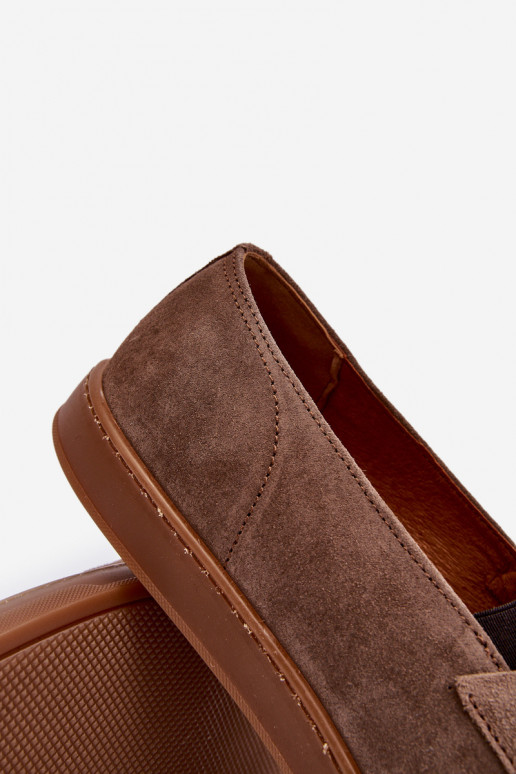 Tem que sercho de camurça Mocassins sapato Zazoo 1566 cor marrom Tem que sercho de camurça Mocassins sapato Zazoo 1566 cor marrom