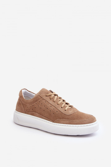 Tênis de camurça masculinos Zazoo 1544 cor areia