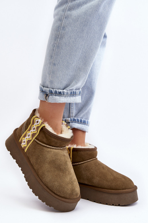 Pele de camurça Botas de neve Feminino cor verde Vebissat Pele de camurça Botas de neve Feminino cor verde Vebissat