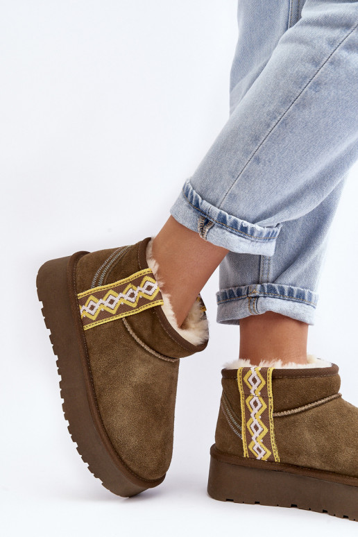 Pele de camurça Botas de neve Feminino cor verde Vebissat Pele de camurça Botas de neve Feminino cor verde Vebissat