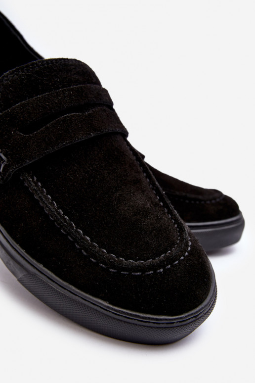 de camurça Sapatos masculinos Mocassins Zazoo 1574 cor preta de camurça Sapatos masculinos Mocassins Zazoo 1574 cor preta