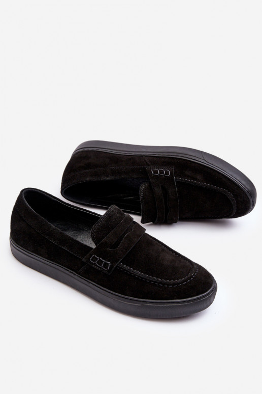 de camurça Sapatos masculinos Mocassins Zazoo 1574 cor preta de camurça Sapatos masculinos Mocassins Zazoo 1574 cor preta