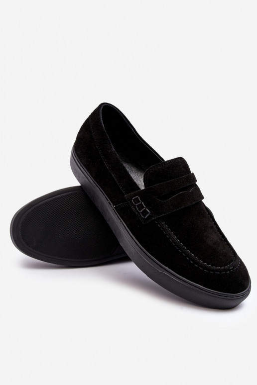 de camurça Sapatos masculinos Mocassins Zazoo 1574 cor preta de camurça Sapatos masculinos Mocassins Zazoo 1574 cor preta