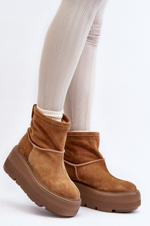 Pele Feminino Botas com solas maciças da moda cor marrom Zazoo 3424 Pele Feminino Botas com solas maciças da moda cor marrom Zazoo 3424