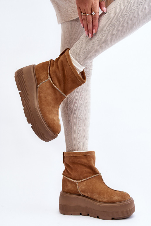 Pele Feminino Botas com solas maciças da moda cor marrom Zazoo 3424 Pele Feminino Botas com solas maciças da moda cor marrom Zazoo 3424