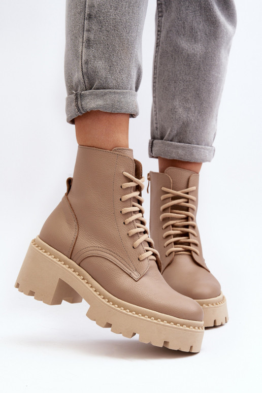 Zazoo 3413 Botas femininas botas de montaria altas Em saltos enormes bege