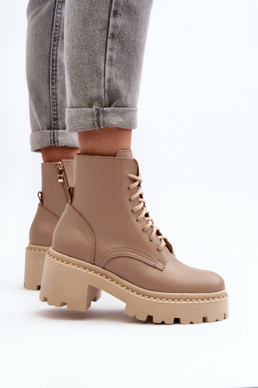 Zazoo 3413 Botas femininas botas de montaria altas Em saltos enormes bege