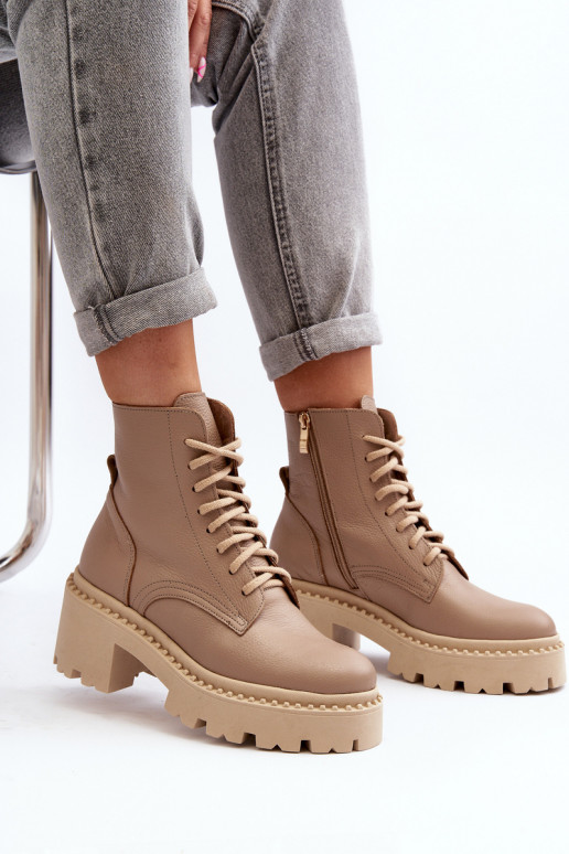 Zazoo 3413 Botas femininas botas de montaria altas Em saltos enormes bege