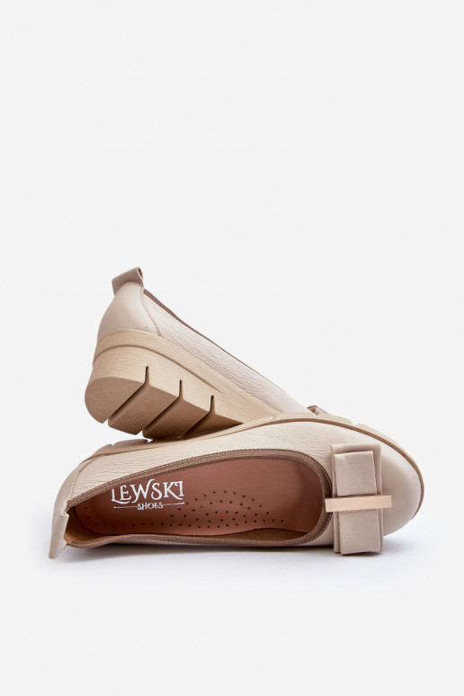 Bailarinas Pele com uma plataforma com enfeites cor creme LeParaski 3384 Bailarinas Pele com uma plataforma com enfeites cor creme LeParaski 3384