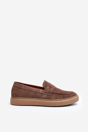Mocassins de camurça masculinos Zazoo 1574 cor areia 2