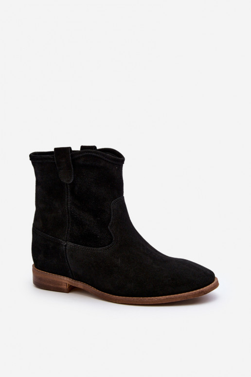 Zazoo 2326 de camurça Um modelo atraente Botas femininas cor preta