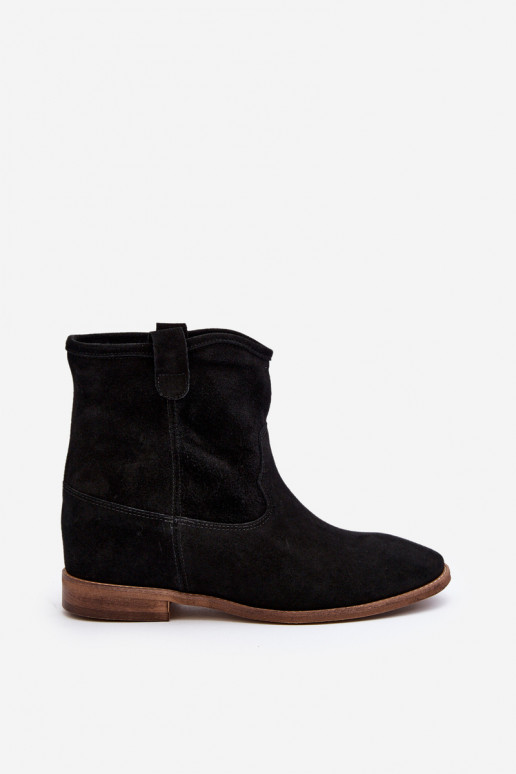 Zazoo 2326 de camurça Um modelo atraente Botas femininas cor preta