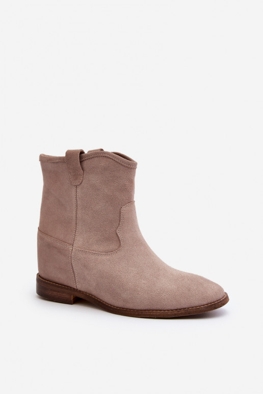 Zazoo 2326 de camurça Um modelo atraente Botas femininas bege