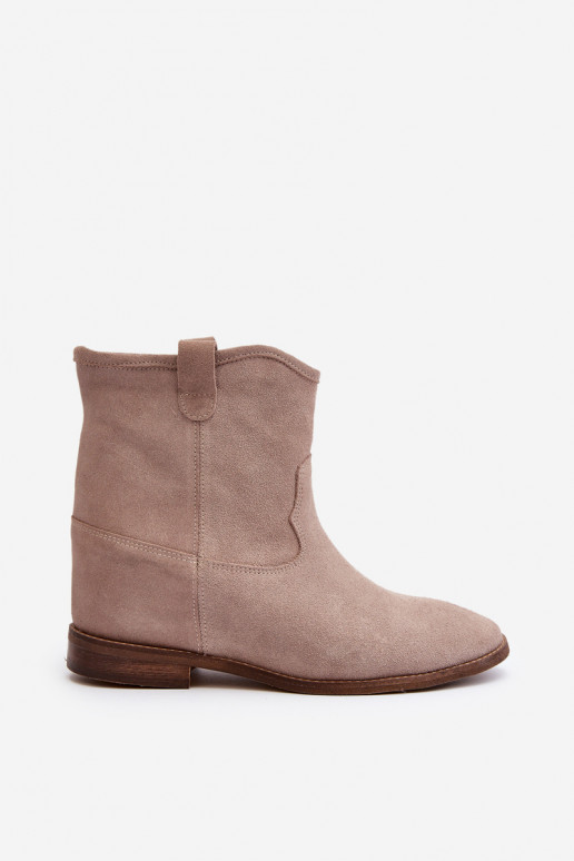 Zazoo 2326 de camurça Um modelo atraente Botas femininas bege