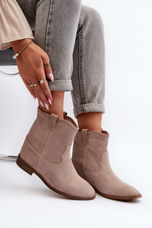 Zazoo 2326 de camurça Um modelo atraente Botas femininas bege