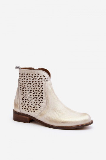 Zazoo 2791 Pele Botas a céu aberto cor dourada