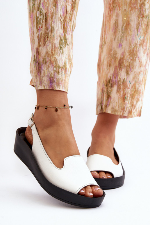 Zazoo 2893 Sandálias femininas Pele na Espessoj PodeszParaie cor branca Zazoo 2893 Sandálias femininas Pele na Espessoj PodeszParaie cor branca