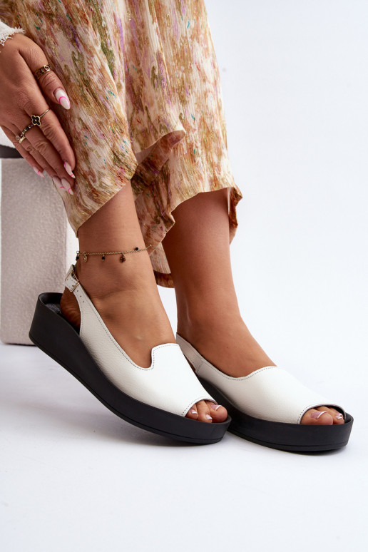 Zazoo 2893 Sandálias femininas Pele na Espessoj PodeszParaie cor branca Zazoo 2893 Sandálias femininas Pele na Espessoj PodeszParaie cor branca