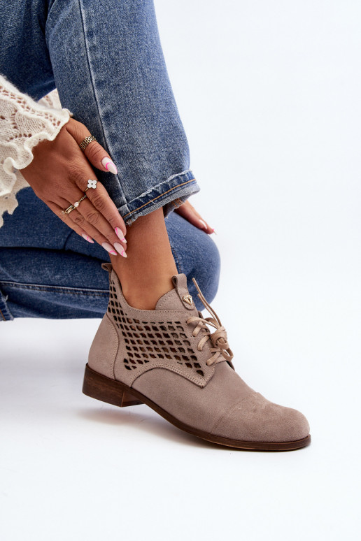 Zazoo 2878 Baixo Botas a céu aberto Feminino de camurça bege Zazoo 2878 Baixo Botas a céu aberto Feminino de camurça bege