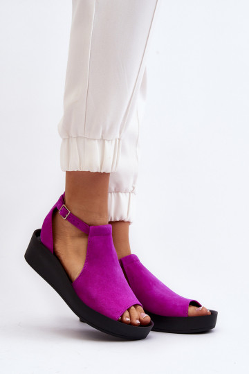 Zazoo 2914 Sandálias femininas de camurça cor rosa 2