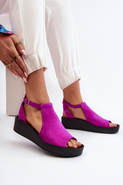 Zazoo 2914 Sandálias femininas de camurça cor rosa Zazoo 2914 Sandálias femininas de camurça cor rosa