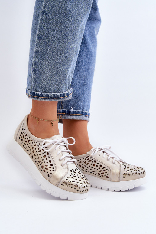 Zazoo 2821 Pele sapato Feminino com elementos abertos cor dourada Zazoo 2821 Pele sapato Feminino com elementos abertos cor dourada