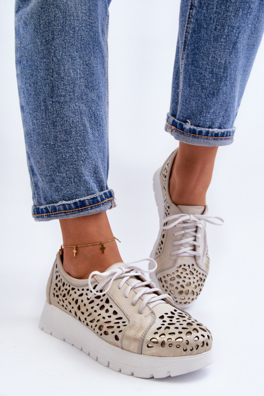 Zazoo 2821 Pele sapato Feminino com elementos abertos cor dourada Zazoo 2821 Pele sapato Feminino com elementos abertos cor dourada