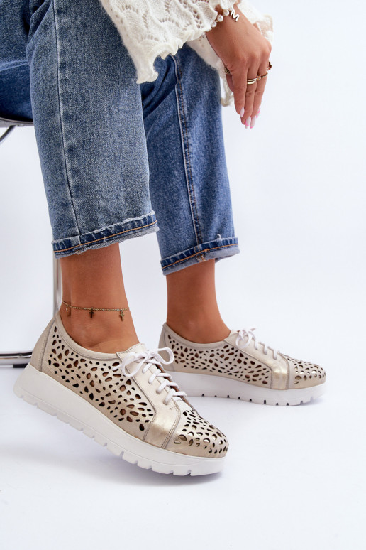 Zazoo 2821 Pele sapato Feminino com elementos abertos cor dourada Zazoo 2821 Pele sapato Feminino com elementos abertos cor dourada