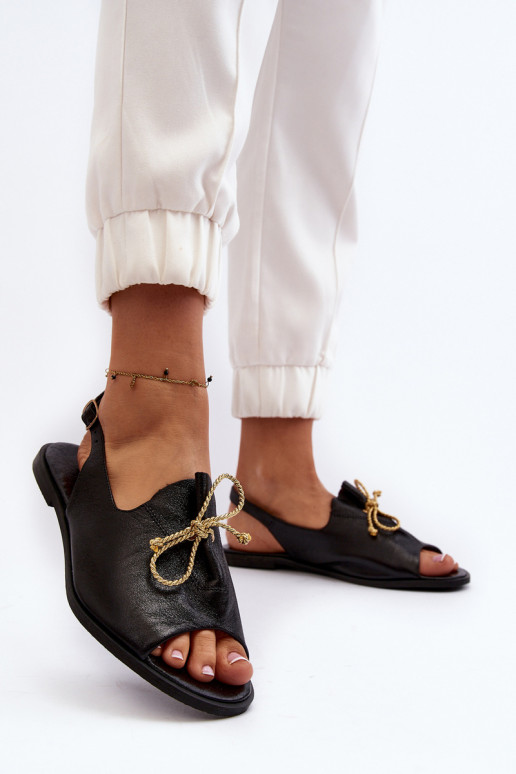 Zazoo 2898 Pele Sandálias rasteiras cor preta Zazoo 2898 Pele Sandálias rasteiras cor preta