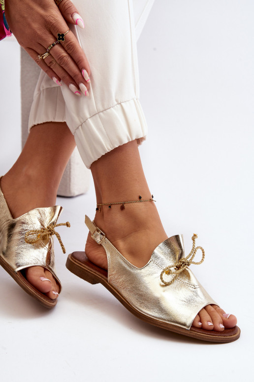 Zazoo 2898 Pele Sandálias rasteiras cor dourada Zazoo 2898 Pele Sandálias rasteiras cor dourada