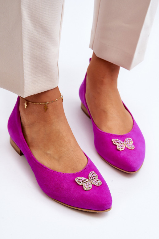 Zazoo 2887 Sapatilhas de camurça Com decorações Borboletasm cor rosa Zazoo 2887 Sapatilhas de camurça Com decorações Borboletasm cor rosa