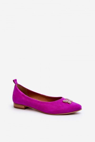 Zazoo 2887 Sapatilhas de camurça com lindos laços na cor rosa 2