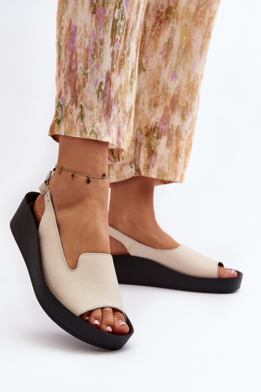 Zazoo 2893 Sandálias femininas Pele na Espessoj PodeszParaie cor de marfim Zazoo 2893 Sandálias femininas Pele na Espessoj PodeszParaie cor de marfim