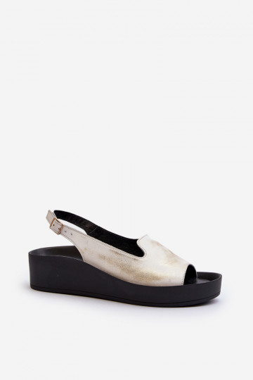 Zazoo 2893 Sandálias femininas Pele na Espessoj PodeszParaie cor dourada Przecierany