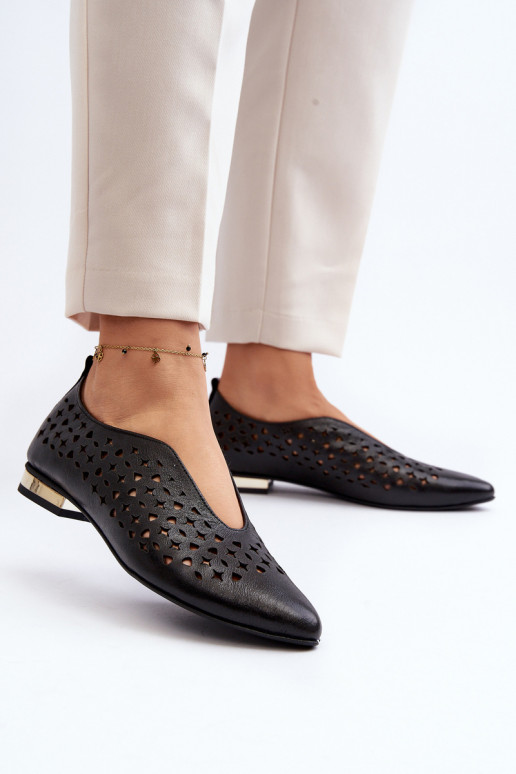 Zazoo 2883 Bailarinas a céu aberto Feito de couro natural cor preta