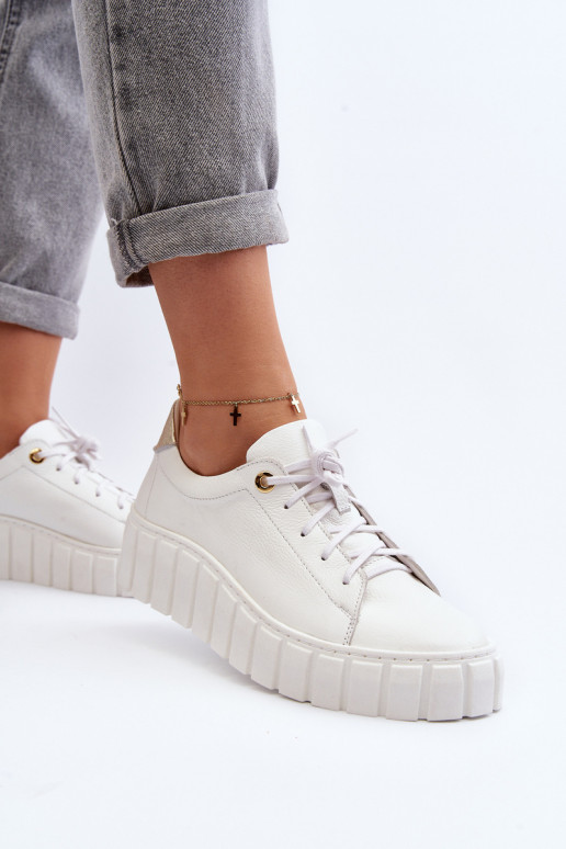 Zazoo 2919 Feminino Pele sapato Em uma sola grossa cor branca Zazoo 2919 Feminino Pele sapato Em uma sola grossa cor branca