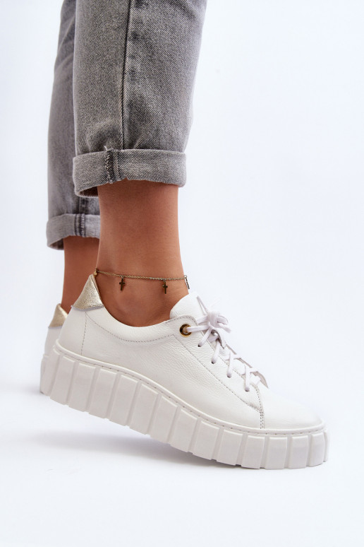 Zazoo 2919 Feminino Pele sapato Em uma sola grossa cor branca Zazoo 2919 Feminino Pele sapato Em uma sola grossa cor branca