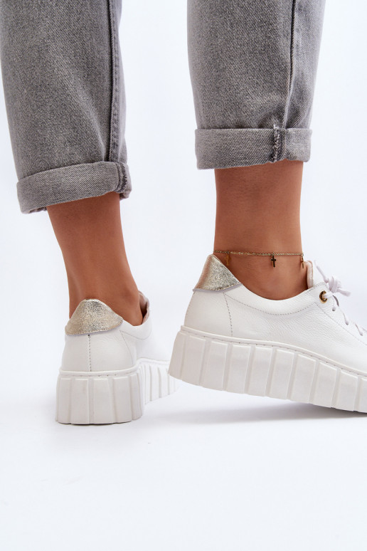 Zazoo 2919 Feminino Pele sapato Em uma sola grossa cor branca Zazoo 2919 Feminino Pele sapato Em uma sola grossa cor branca