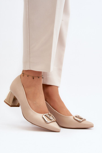 Estilo elegante Sapato com enfeites Laura Messi 2740 bege