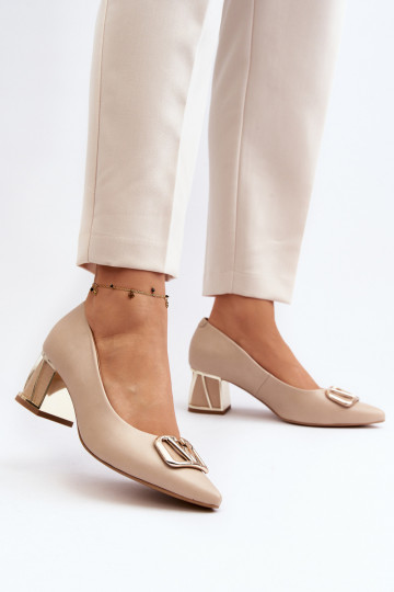 Estilo elegante Sapato com enfeites Laura Messi 2740 bege 2