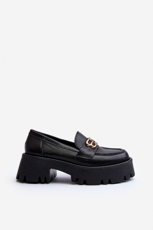 Zazoo 20164 Feminino Mocassins Feito de couro natural cor preta Zazoo 20164 Feminino Mocassins Feito de couro natural cor preta