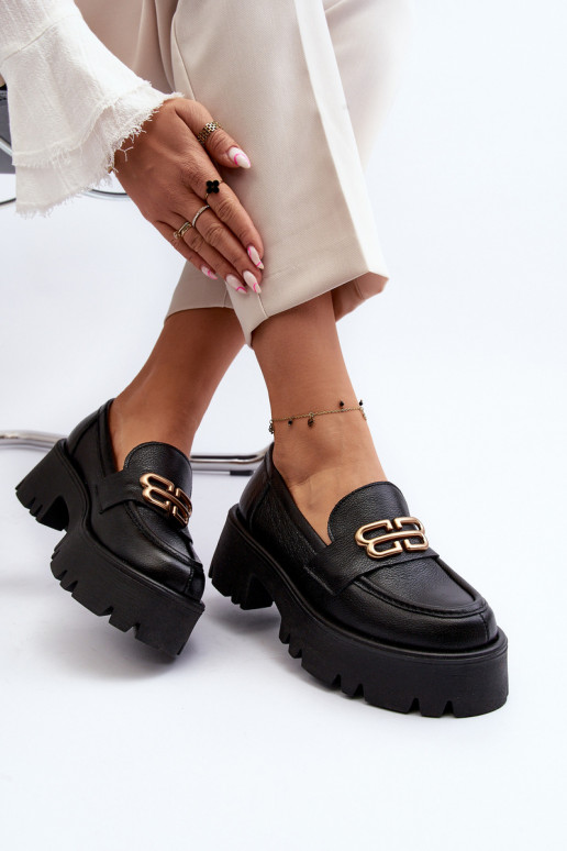 Zazoo 20164 Feminino Mocassins Feito de couro natural cor preta Zazoo 20164 Feminino Mocassins Feito de couro natural cor preta