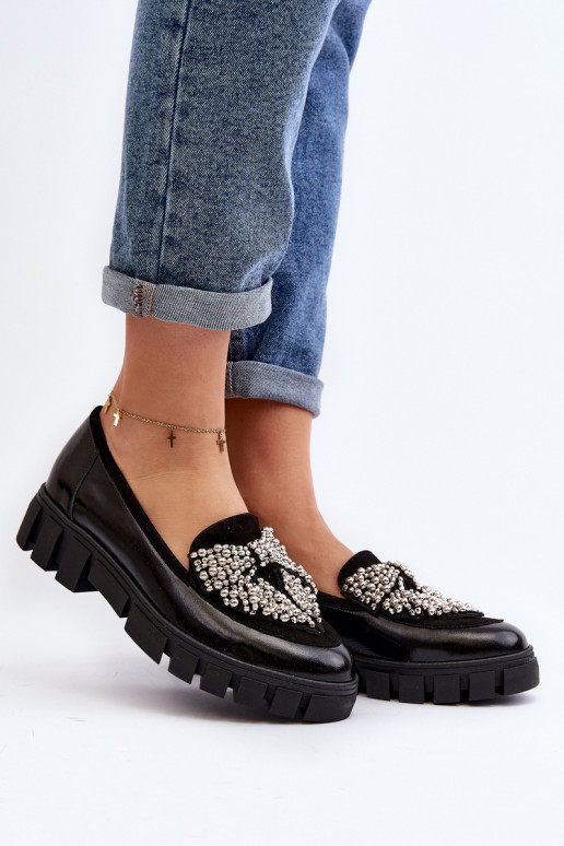 Mocassins lacados Feminino Laura Messi 2785 cor preta Mocassins lacados Feminino Laura Messi 2785 cor preta