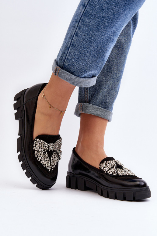 Mocassins lacados Feminino Laura Messi 2785 cor preta Mocassins lacados Feminino Laura Messi 2785 cor preta