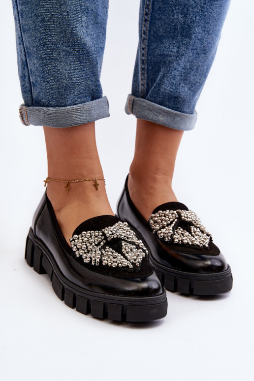 Mocassins lacados Feminino Laura Messi 2785 cor preta Mocassins lacados Feminino Laura Messi 2785 cor preta