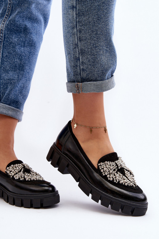 Mocassins lacados Feminino Laura Messi 2785 cor preta Mocassins lacados Feminino Laura Messi 2785 cor preta