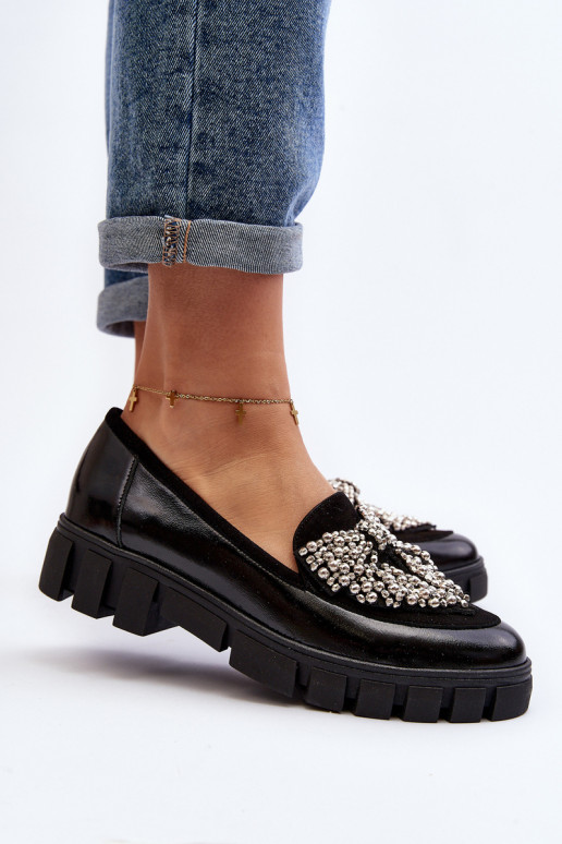 Mocassins lacados Feminino Laura Messi 2785 cor preta Mocassins lacados Feminino Laura Messi 2785 cor preta