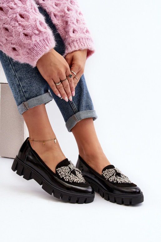 Mocassins lacados Feminino Laura Messi 2785 cor preta Mocassins lacados Feminino Laura Messi 2785 cor preta