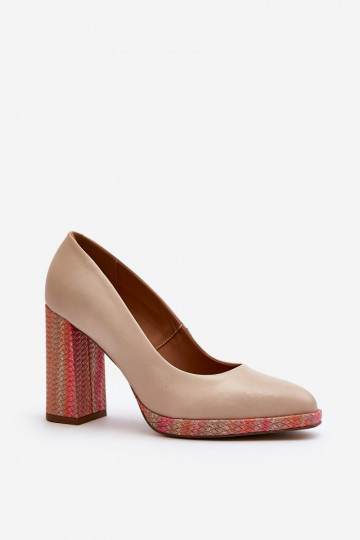 Sapatos com salto baixo Laura Messi 2746 cor marfim