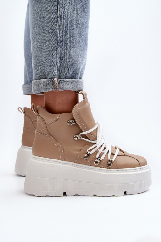 Zazoo 3416 Pele Feminino tênis bege Zazoo 3416 Pele Feminino tênis bege